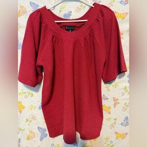 B Collections by Bobeau Women’s Red Flutter Sleeve Top Medium NWT